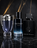Kit 3 Perfumes Invictus · Sauvage · Club de Nuit Intense + Perfumero y Crema Perfumada