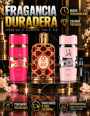 Kit 3 Perfumes Yara · Yara Candy · Orientica Amber Rouge + Perfumero Recargable