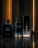 Kit 3 Perfumes Sauvage · Bleu de Chanel · 212 VIP Black + Perfumero Recargable
